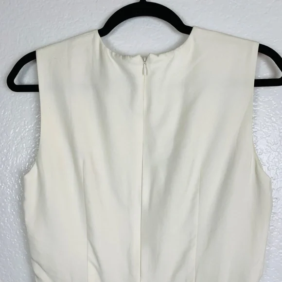 Christian Dior Floral Embroidered Mini Dress Cotton Silk Womens USA Size 6 Blue - Picture 10 of 16